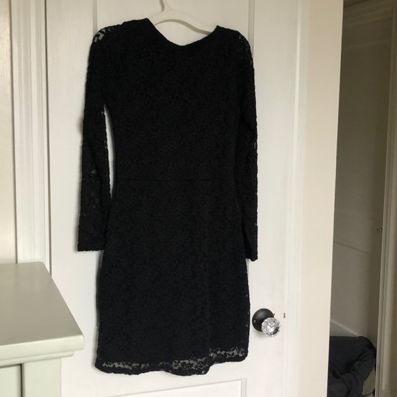 Black Lace Abercrombie XS Long-sleeved Dress - Picture 4 of 4